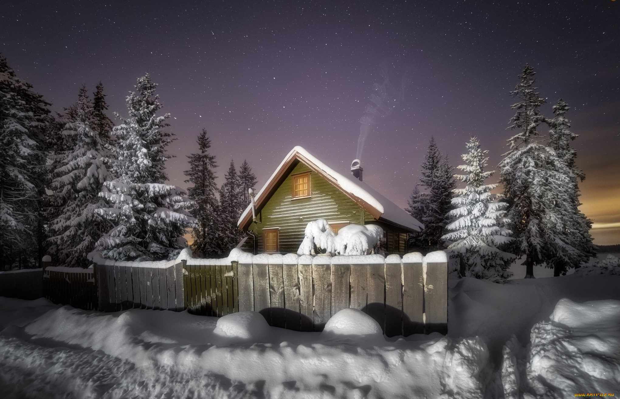 домик в снегу картинки